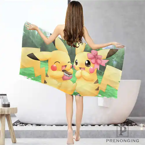 Custom Pokemon-(1) Bathroom Washcloth Towels Face Towel/Bath Towel Shower Towels Size 33x74cm/72x143cm#18-12-17-06-259