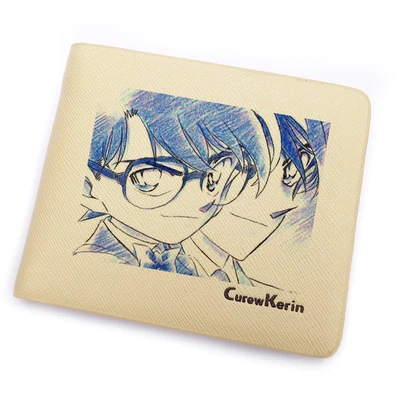 

2017 new Anime Case Closed Detective Conan cartoo Edogawa Konan Kudou Shinichi PU fashion man woman Leisure short long Wallet
