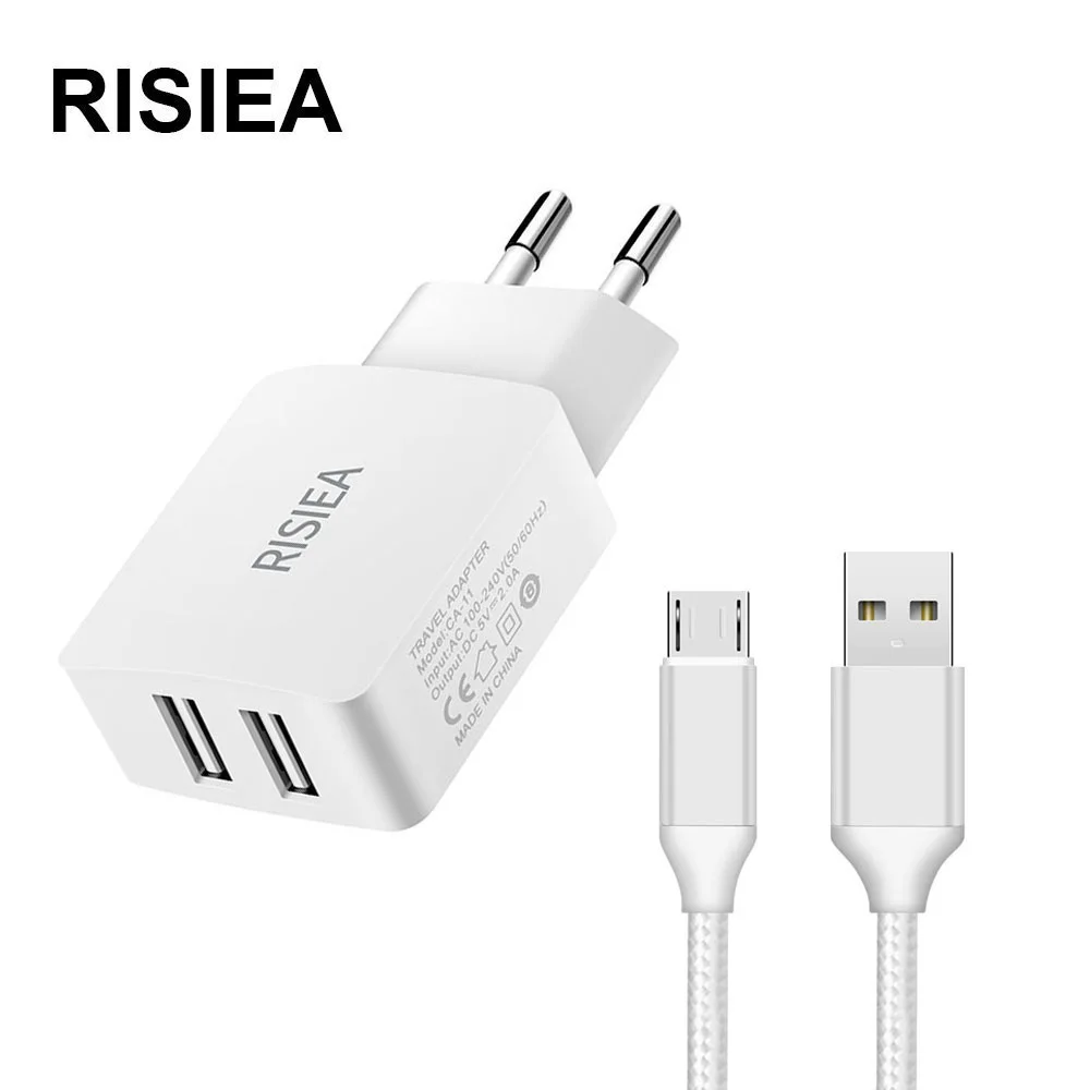 

RISIEA 5V 2A usb adapter USB charger 1m nylon Micro usb cable Data Cable for Samsung S7 S6 S4 Huawei xiaomi redmi 4x 5x