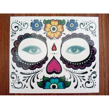 

Temporary Tattoo Stickers Long Lasting Full Face Mask Waterproof Disposable Makeup Tattoos Sticker For Halloween Party 88