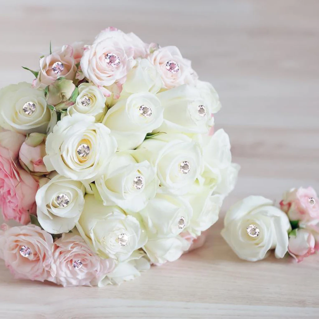 100pcs Diamante Head Sewing Pins Stitching Needles Corsages Pins Wedding Boutonniere Flower Floral Bouquet Pins