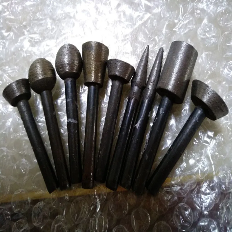 

6mm shank diamond carving and grinding head for stone carving and grinding used on the electric drilling machine 9 pieces a set