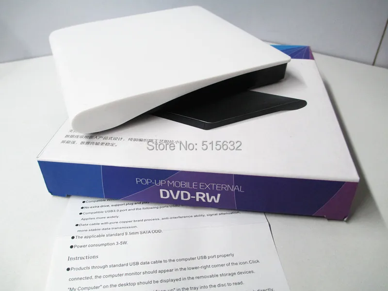 12.7mm USB 3.0 POP-UP MOBILE External Drive ODD/HDD DVD-RW tray load Case USB external case Enclosure