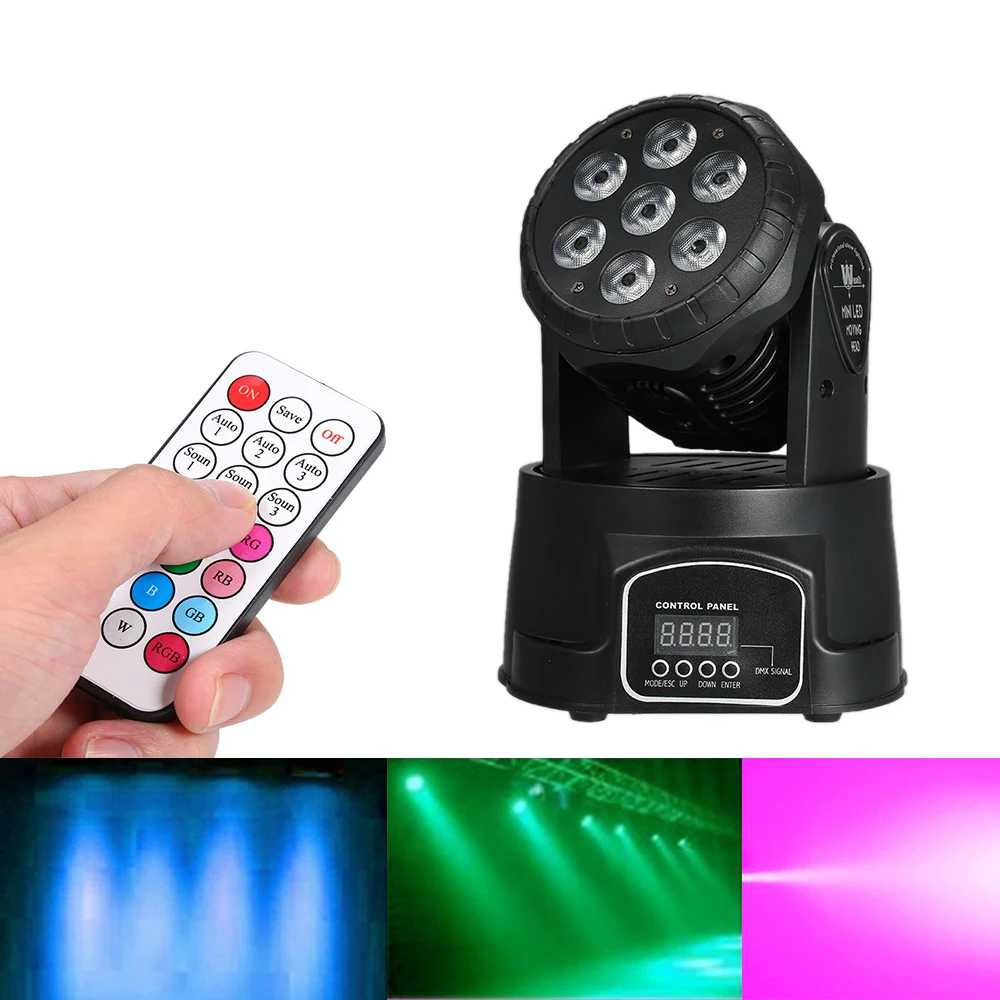 

RGBW Stage Light Lighting AC100-240V 105W 7LED Fixture Supported DMX512/ Sound Activated/ Auto-run Working Modes 9/14 Channel