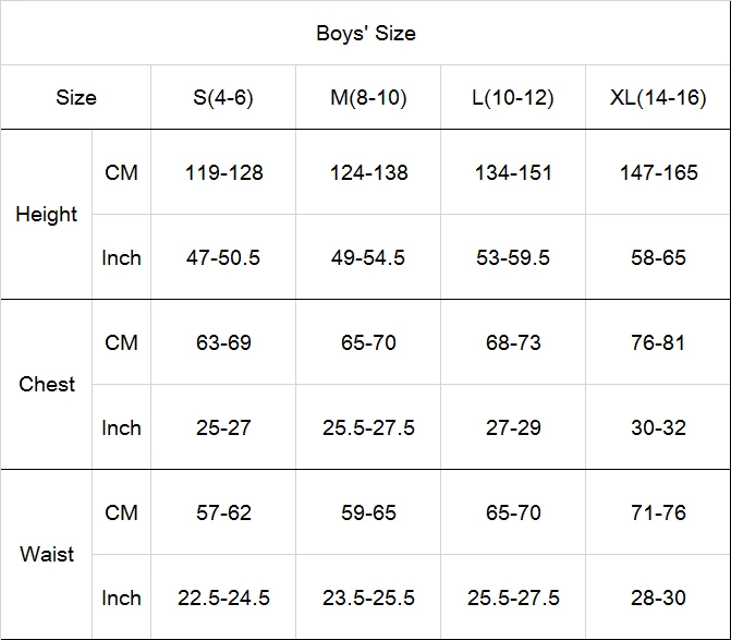 boy size
