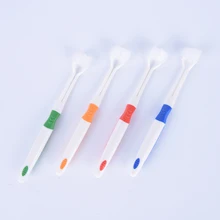 1 шт., детская ультратонкая Мягкая зубная щетка из АБС-пластика с 3 головками, зубная щетка для здоровья