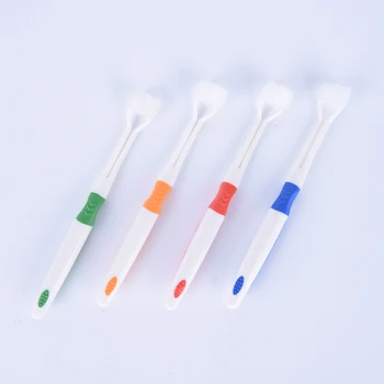 

1Pc kids Child Ultrafine Soft ABS Bristle Toothbrush 3 Head Health Tooth Brush