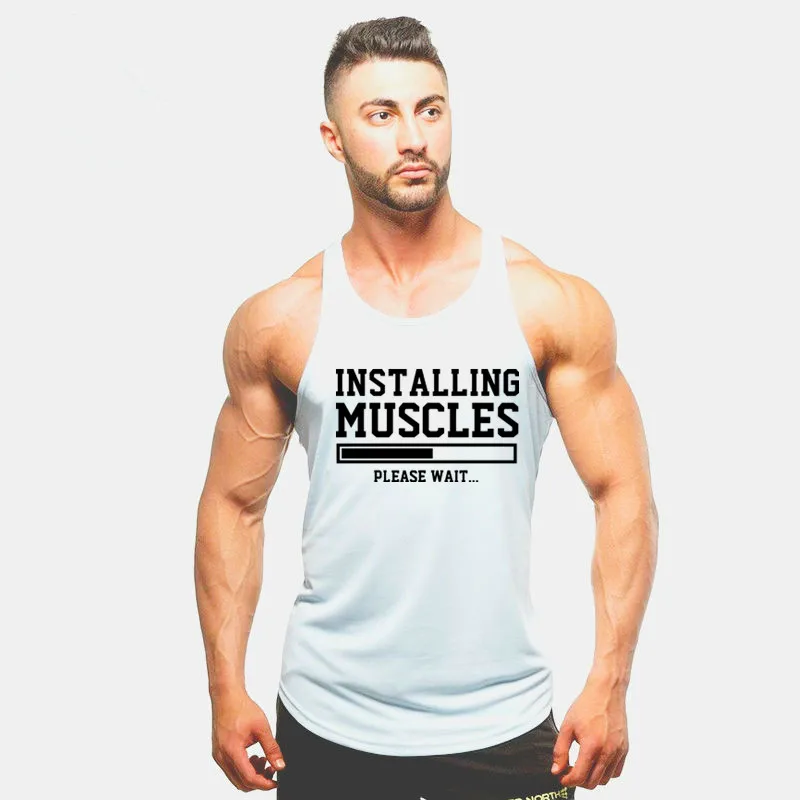 

New Brand NO PAIN NO GAIN clothing bodybuilding stringer gyms tank top men fitness singlet cotton sleeveless shirt muscle vest