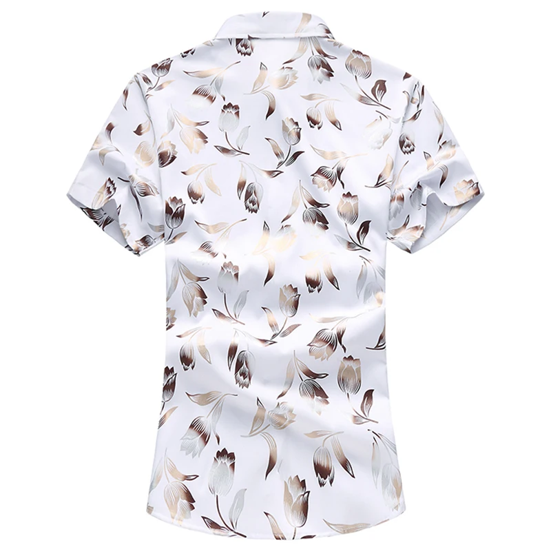 2018 New Brand Men Shirts Short Sleeve Hawaiian Casual Floral Shirts For Men Slim Fit Plus Size M-7XL Fashion Print Summer Style