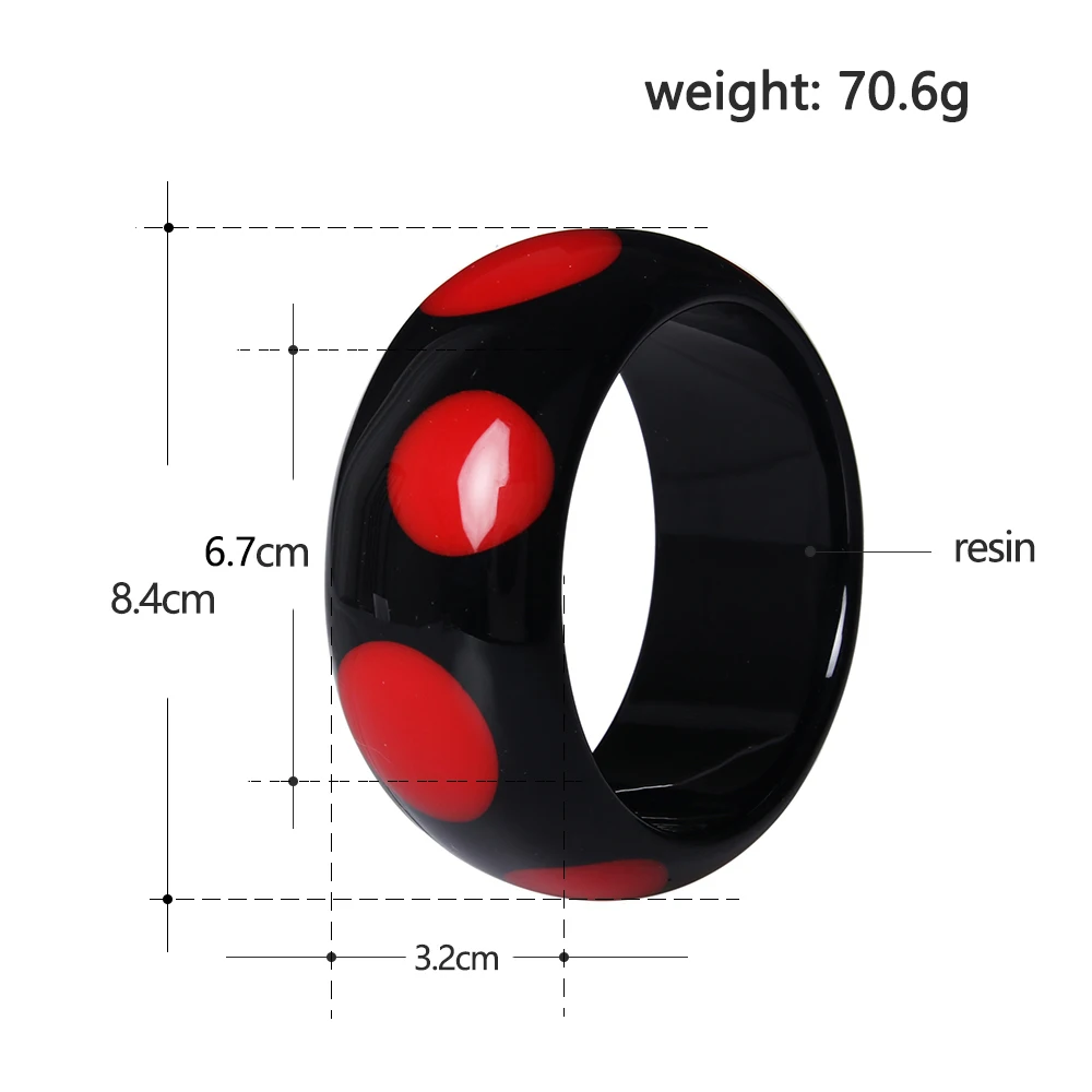 Винтажный Акриловый Браслет-манжета, модный браслет для женщин, массивный простой браслет из смолы с широкими пятнами, вечерние ювелирные изделия с шармами, подарки