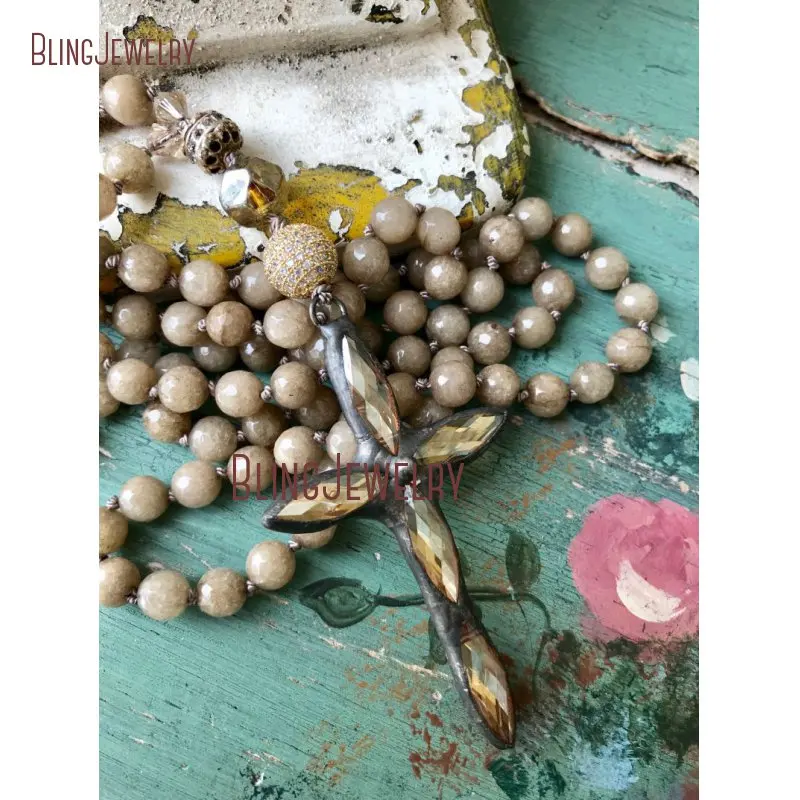 

Boho Cross Jewelry Unique Fashion Statement Simple Gunblack Soldered Cross Pendant Hand Knot Necklace Unique Accessory NM14561