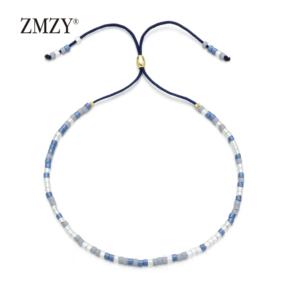 ZMZY Boho Multicolor Miyuki Bracelets for Women Cute Mini Delica Beads Bracelet Jewelry Adjustable Rope Chain Bracelet Femme - Окраска металла: QQSL011-3