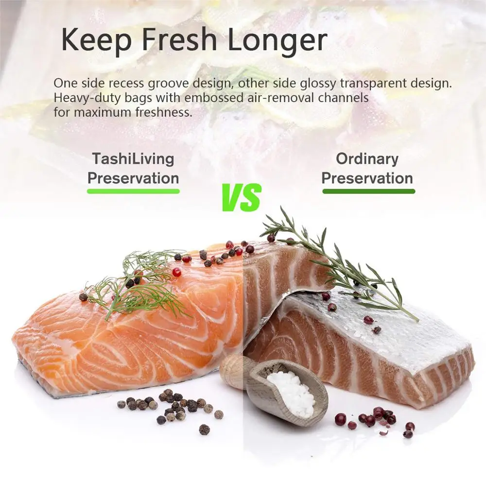 YAJIAO with Cutting Knife Box Food Vacuum Bag For Vacuum Sealer Food Fresh Kitchen Long Keeping Storage Bag 12/15/20/25/28*500cm