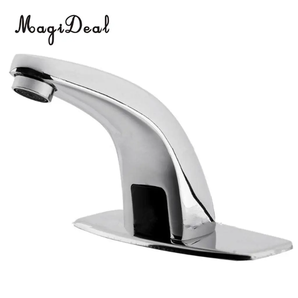 MagiDeal Alloy Automatic Infrared Sensor Sink Basin Faucet Hands Free Auto Mixer Tap Water Faucet Touch Water Tap Hands