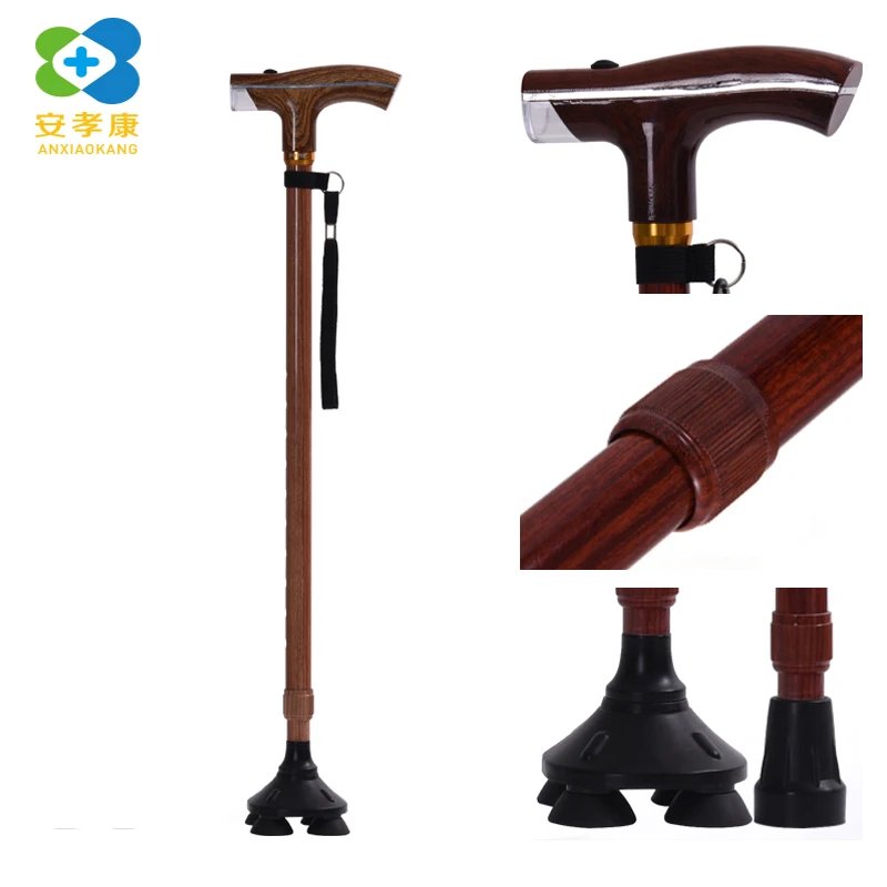 

ANXIAOKANG light wood grain old man walking stick height adjustable outdoor men and women canes gift for the elderly r disabled
