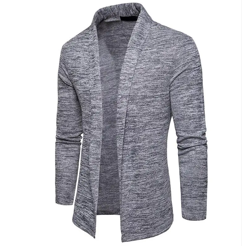 

Hot Korean version Men's solid color large size male long sleeve lapel shawl knit cardigan men Fashion sweater cardigan S-XXL