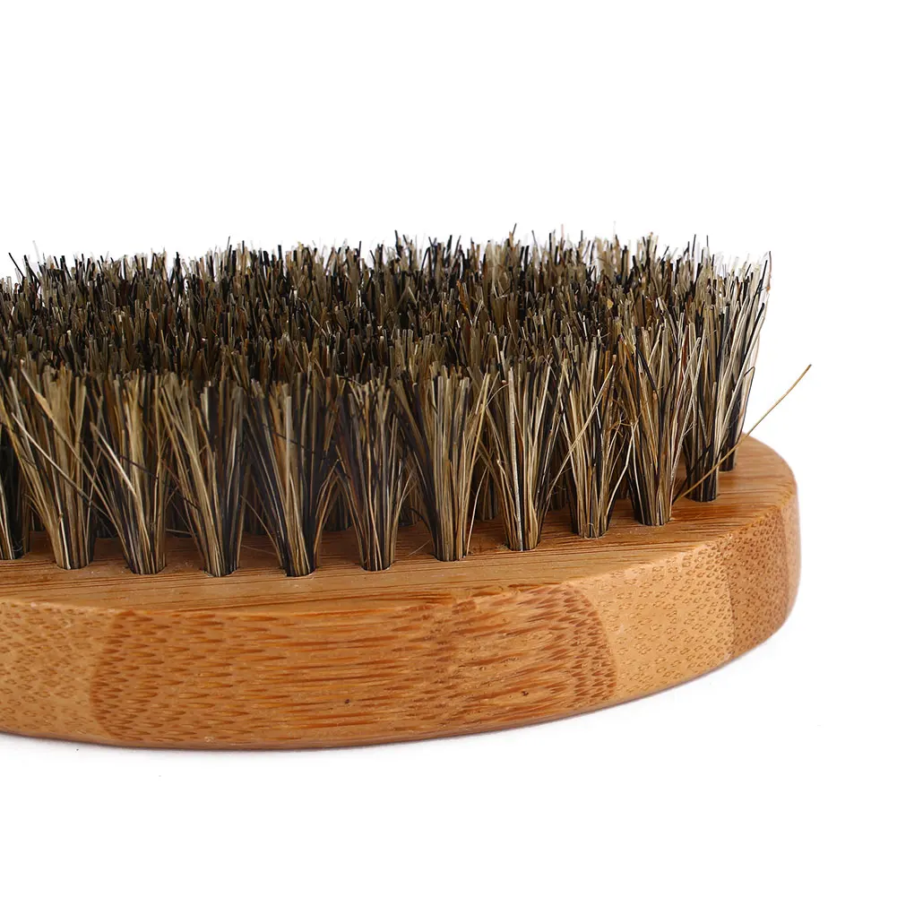 

Men's Soft Boar Bristle Beard Mustache Oil Brush Military Round Wood 8cm Handle