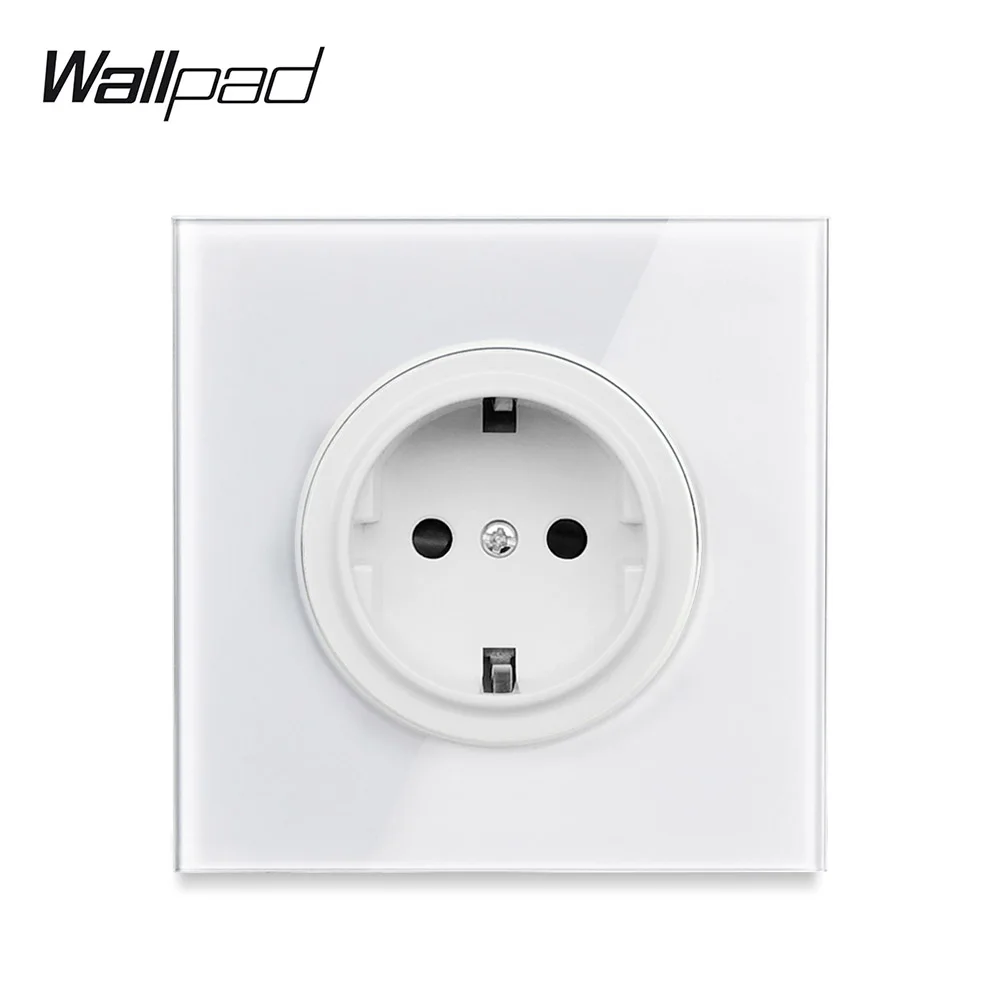 Tomada de Parede de Vidro Schuko com a com a Proteção das Crianças l6 Electrica da ue Branco Puro Alemão Tomada Proteção das Crianças