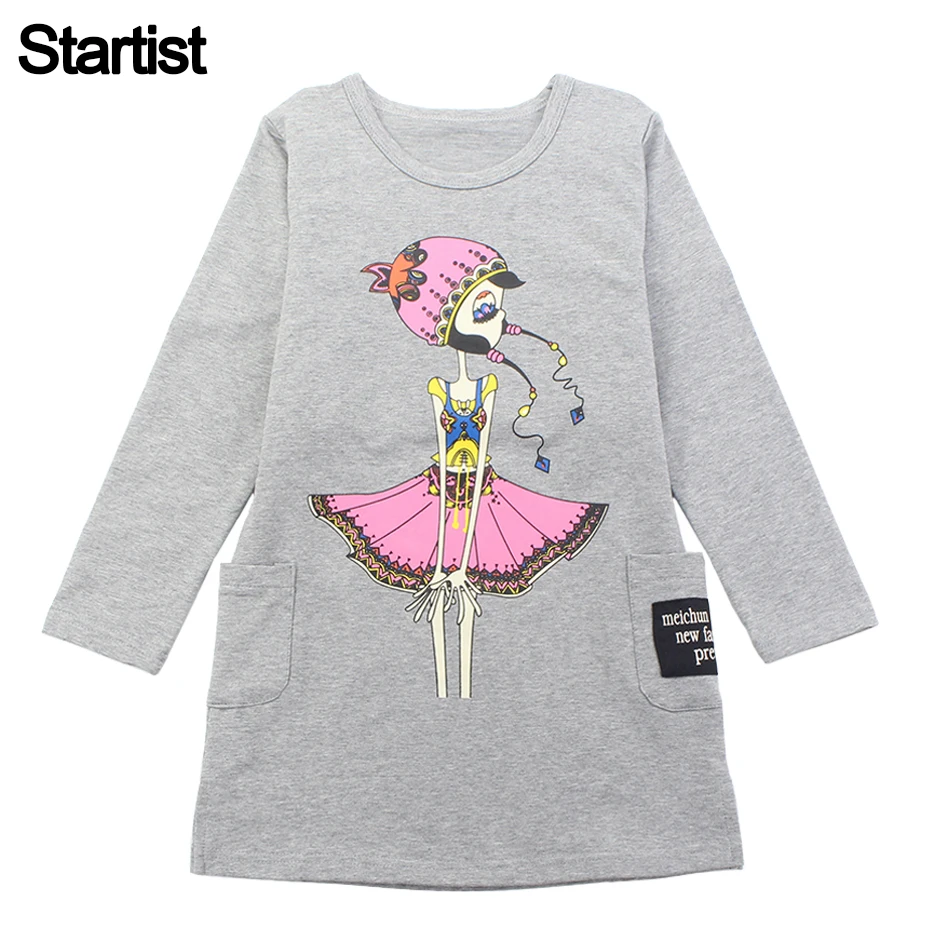 Startist платье для девочек весенне-осеннее праздничное платье принцессы с героями мультфильмов для девочек-подростков, детская одежда для девочек 6, 8, 10, 12 лет