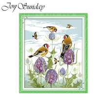 Joy Sunday Счетный Набор для вышивки крестом Happy Get-together Bird Animal Crossing 14CT DMC Вышивка крестиком Канва Вышивка рукоделие