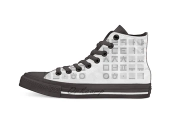 

Korean Alphabet Hangul Casual High Top Canvas shoes sneakers For Drop shipping