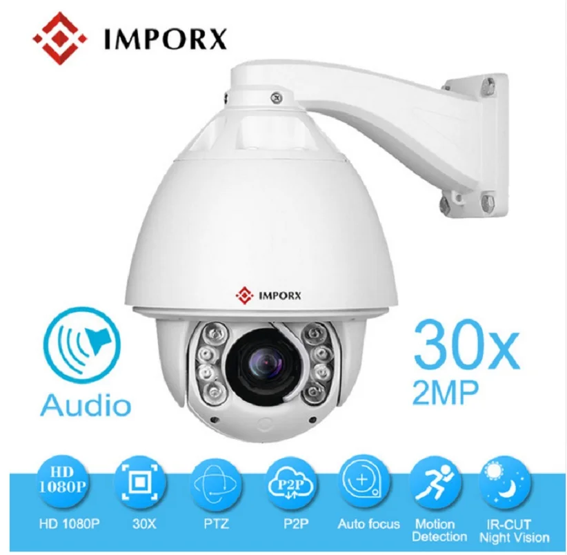 

2018 3MP Audio PTZ Camera Auto tracking IP Camera 30X zoom high speed dome PTZ Camera Alarm audio Support