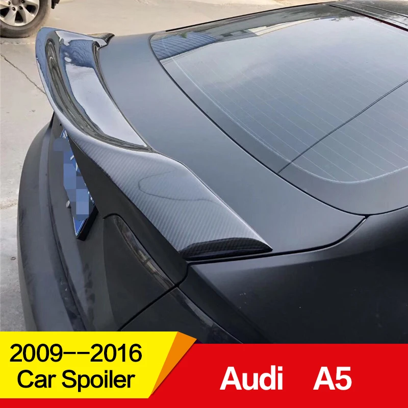 

Use For Audi A5 RS5 spoiler 2009--2016 year Hard ceiling Carbon Fiber Rear Spoiler Glossy Fibre Trunk Wing R style accessories