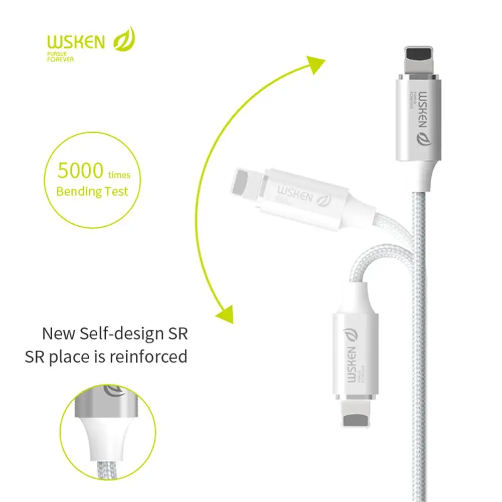 

WSKEN Lite 2 Magnetic Cable For iPhone 6 6s 7 7 Plus Charging Cabo For iPad Magnet Cable to USB Cable For iPhone X 8 USB Charger