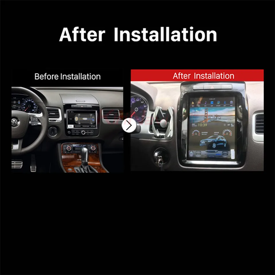 Perfect KiriNavi Vertical Screen Tesla Style 10.4 Inch Android 6.0 Car Radio Dvd For Touareg GPS Navigation Multimedia 2010-2017 5
