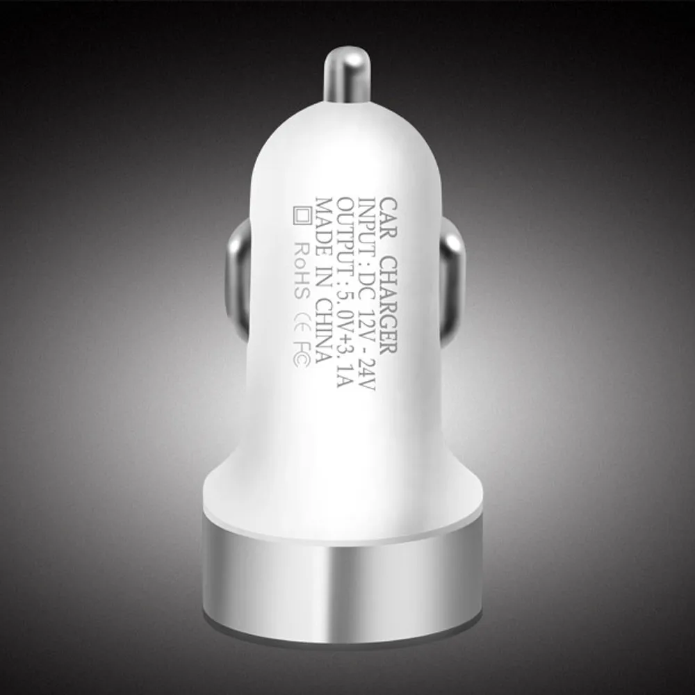CARPRIE Hot Sale Car Charger Universal Dual USB Mobile Phone Adapter Clear LED Display Fast Charging 12V-24V 3.1A#P10