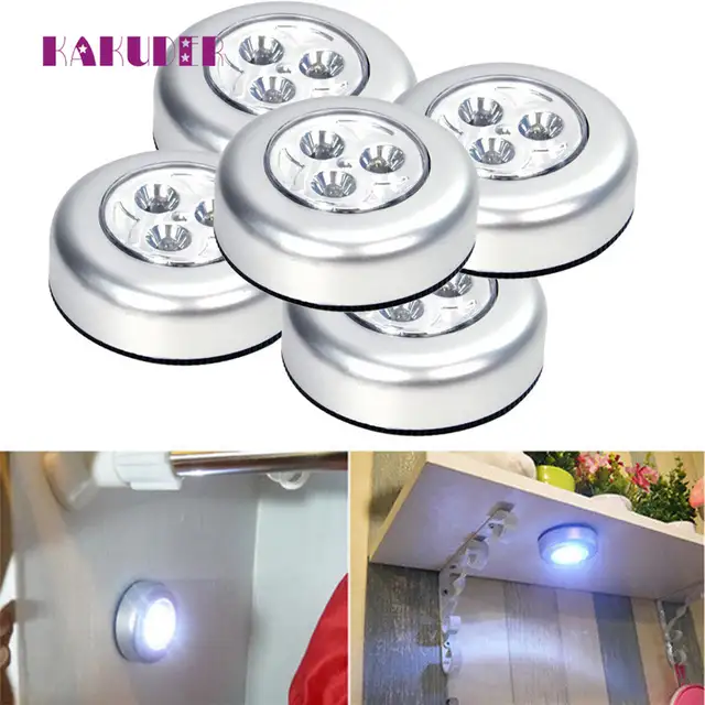 Kakuder 5pcs Led Battery Powered Wireless Night Light Stick On Tap