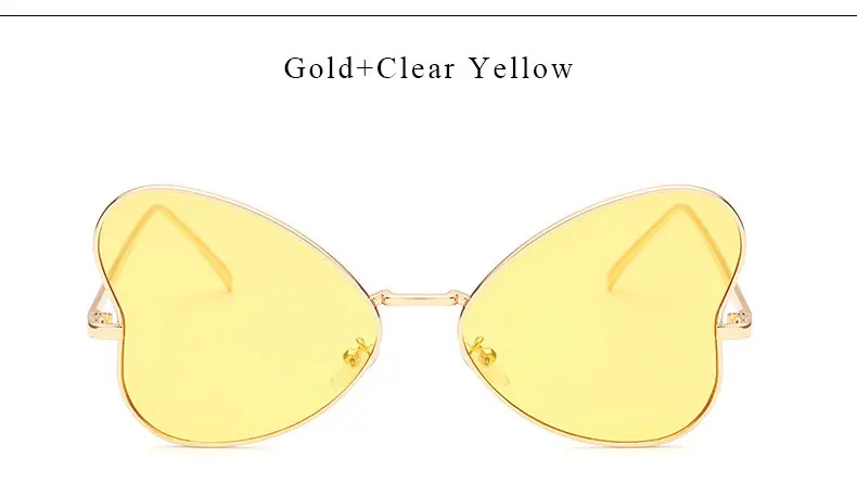 Милые сердцу солнцезащитные очки, прозрачные линзы Для женщин Брендовая дизайнерская обувь женская обувь, винтажные женские солнцезащитные очки UV400 женский металлический каркас - Цвет линз: YS02 Yellow