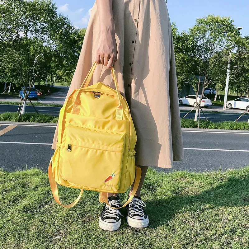 Menghuo 2018 New Preppy Style Fashion Embroidery Ladies Backpack Nylon High Quality Women School Shoulder Bag for Girls YouthIMG_0751