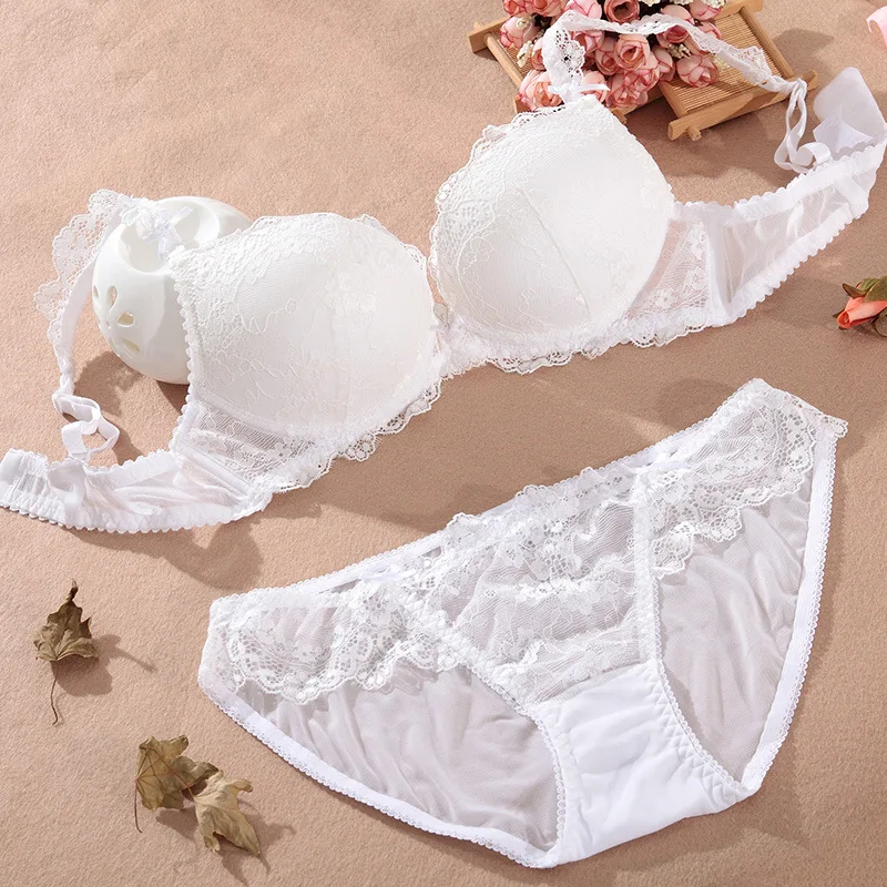 Lovecurvy Бюстгальтер Push Up и трусики Комплект удобные Нижнее белье пикантные Кружева