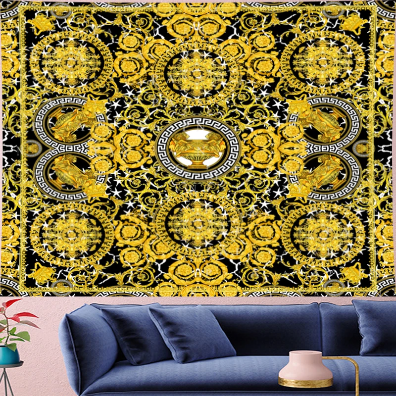 

Gold Bohemia yellow macrame Tapestry Vintage wall carpet Retro macrame Wall Hanging home decor boho home decor