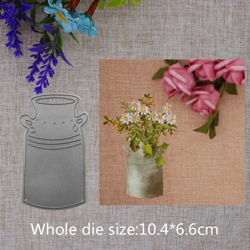 

2019 New Arrival Flower Pot Cutting Dies Stencil DIY Scrapbook Embossing Decorative Paper Card Knife Mould Blade Craft 104x66mm