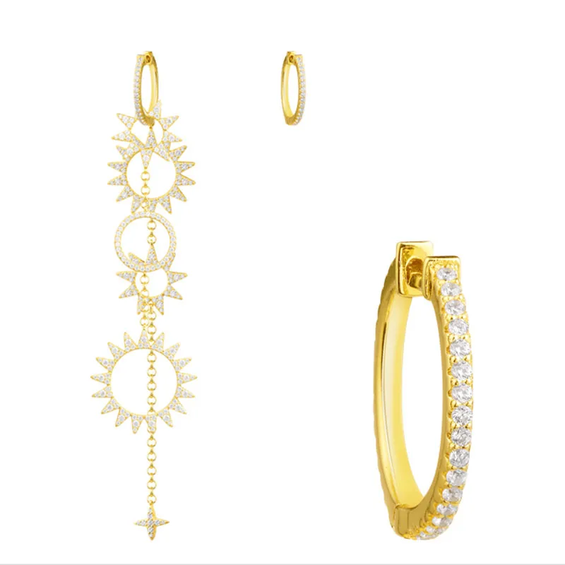 

SKA New Arrivals Women's Drop Earrings AAA Zircon Jewelry Monaco Fashion Meteorites Banquet Asymmetry Earring AE10162OXY