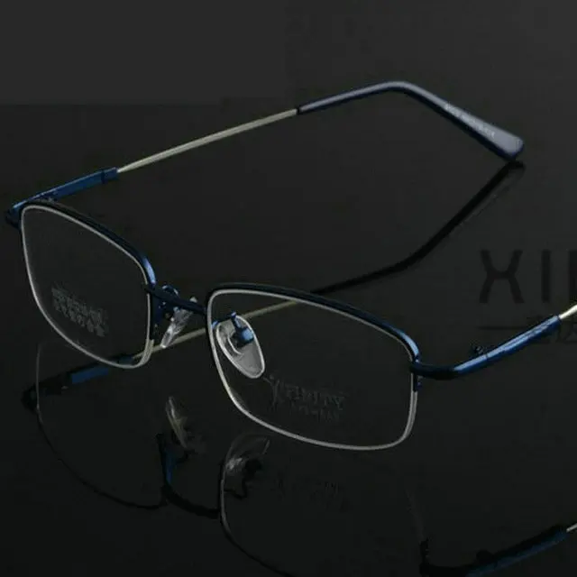 Fashion memory titanium half rim metal eyeglass frame ...