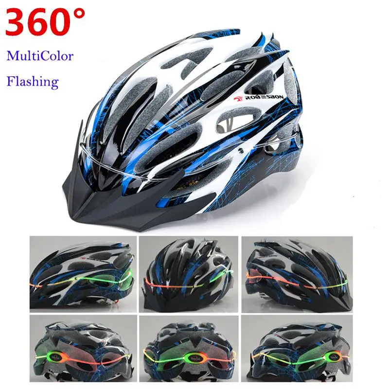 Многоцветный мигающий регулируемый ультра-светильник велосипедный шлем с светодиодный светильник цельно-Формованный спортивный велосипед MTB велосипедный шлем C0008