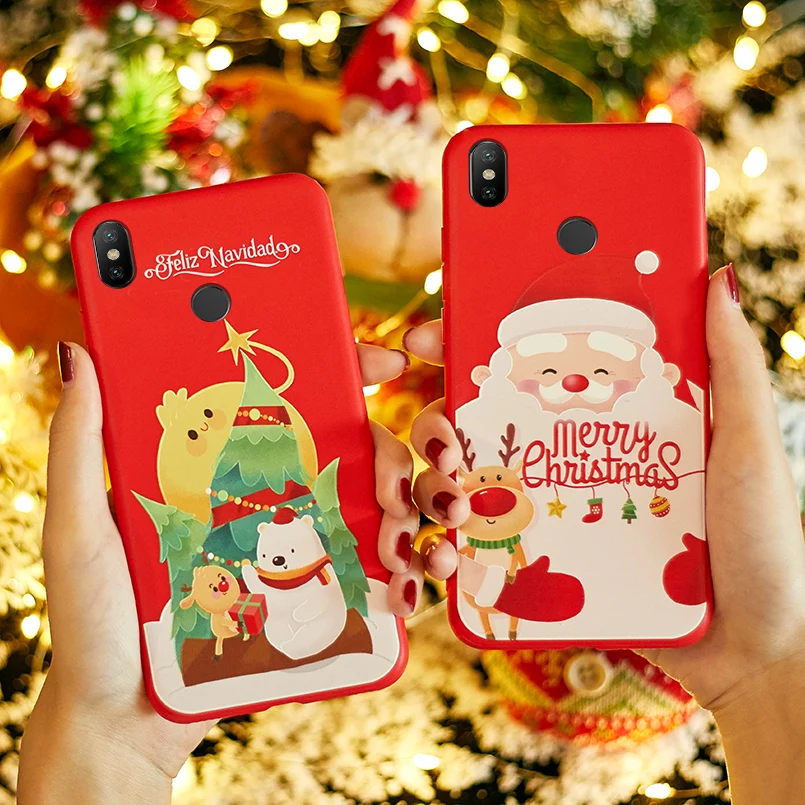Christmas Case For Xiaomi Redmi Note 5 Mi A1 A2 Lite 8 4X Plus Pocophone Bumpers Santa Claus Elk |