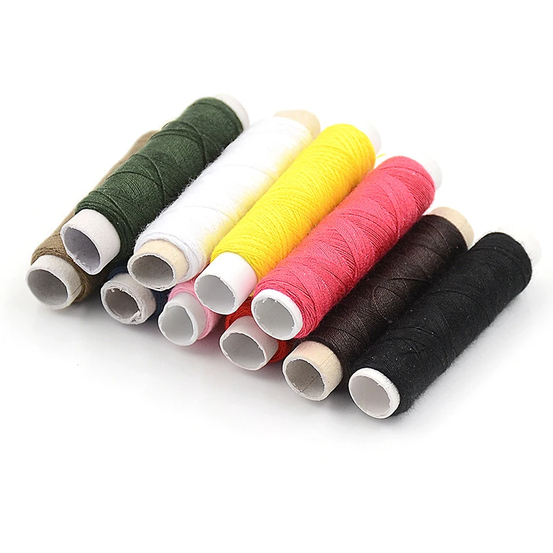 New 10pcs 50m/Roll Handmade Flat Waxed Sew Wax line Thread 150D Cord Sewing Craft Tool Hand Stitching For DIY Leather