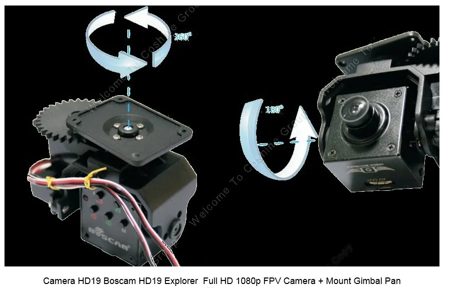 Free Shipping! Boscam HD19 HD 1080P RC Aerial Photography FPV Camera DVR+Mount Gimbal Pan Tilt