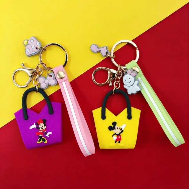

Disney mickey mouse Baby Playpens Keychain Cartoon Pendant bag Accessories pvc Double sided pendant doll Party gift souvenir