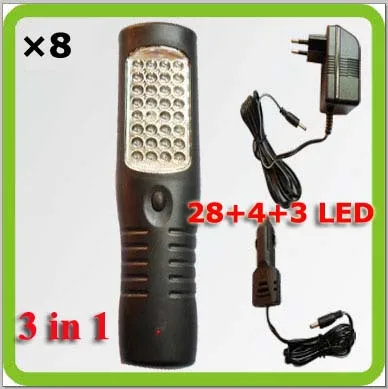 

Wholesales DHL 3 in 1 multifunctional rechargeable led work lamp trabajo lampara for emergency garage camp car used CE.ROHS.