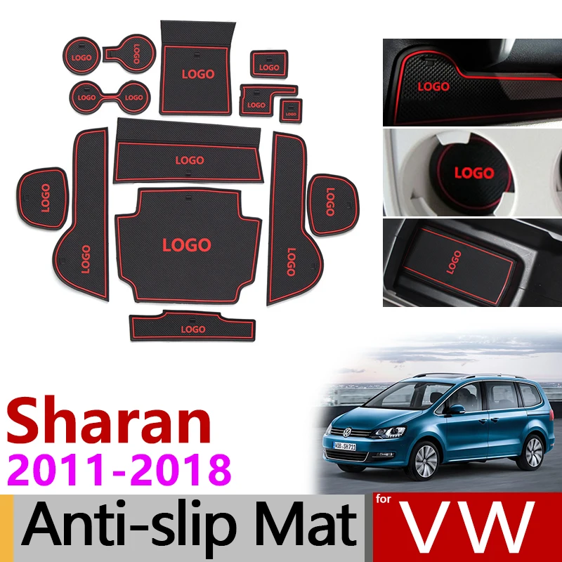 Анти скольжения ворота Слот коврик резиновая подложка для Volkswagen Sharan 7N SEAT Alhambra 2011
