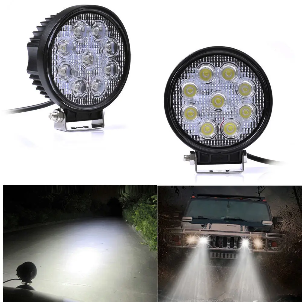 On Sale 2pcs Perfect Waterproof 27W Work Light Spot Flood Offroad Truck
