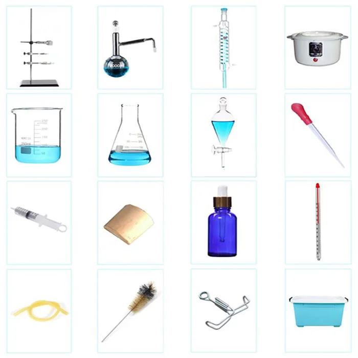 100 мл-2000 мл Laboratorio Esencial Aceite Agua Destilador Aparato cristaleria