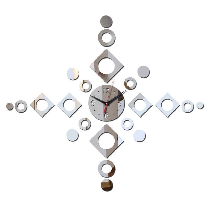  new arrival digits home decoration acrylic mirror clocks safe modern design quartz wall clock watch stickers | Дом и сад