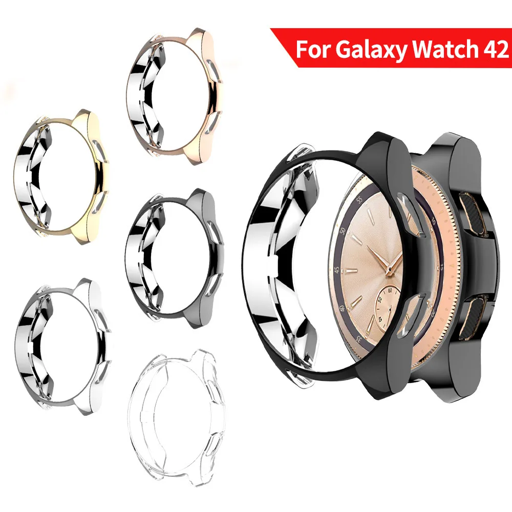 Модный Цветной чехол с покрытием для часов samsung Galaxy Watch 42 мм 46 мм, защитный чехол, тонкий мягкий чехол из ТПУ с краями, бампер, аксессуары