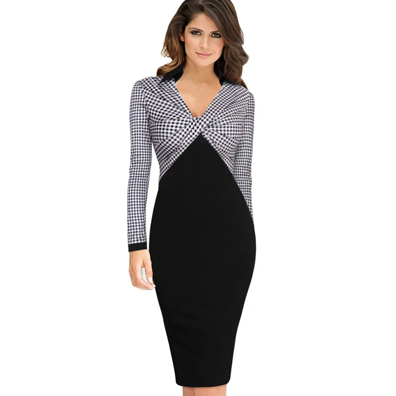 Vfemage   colorblock  ruched  sexy v          dress 1146